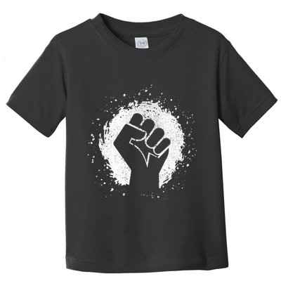 Black History Protest Fist Paint Splatter Toddler T-Shirt