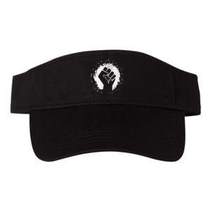 Black History Protest Fist Paint Splatter Valucap Bio-Washed Visor