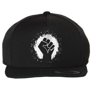 Black History Protest Fist Paint Splatter Wool Snapback Cap