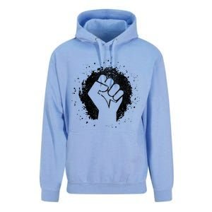 Black History Protest Fist Paint Splatter Unisex Surf Hoodie