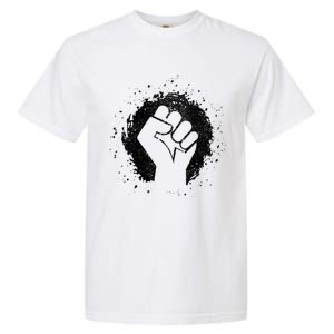 Black History Protest Fist Paint Splatter Garment-Dyed Heavyweight T-Shirt