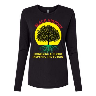 Black History Roots Past and Future Womens Cotton Relaxed Long Sleeve T-Shirt