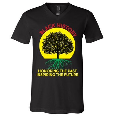 Black History Roots Past and Future V-Neck T-Shirt