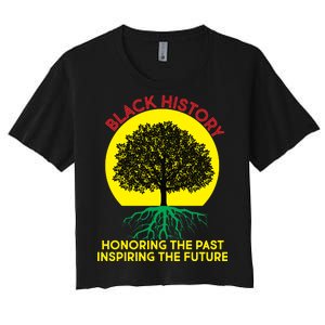 Black History Roots Past and Future Women's Crop Top Tee