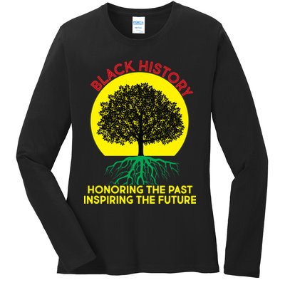 Black History Roots Past and Future Ladies Long Sleeve Shirt