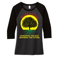 Black History Roots Past and Future Women's Tri-Blend 3/4-Sleeve Raglan Shirt