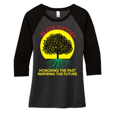 Black History Roots Past and Future Women's Tri-Blend 3/4-Sleeve Raglan Shirt