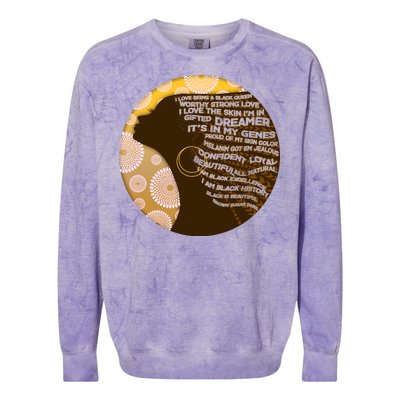 Black History Woman Inspiring Words Of Art Colorblast Crewneck Sweatshirt