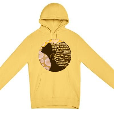 Black History Woman Inspiring Words Of Art Premium Pullover Hoodie