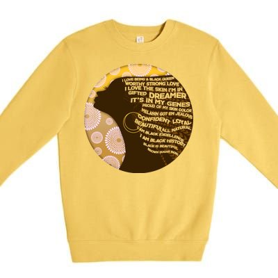 Black History Woman Inspiring Words Of Art Premium Crewneck Sweatshirt