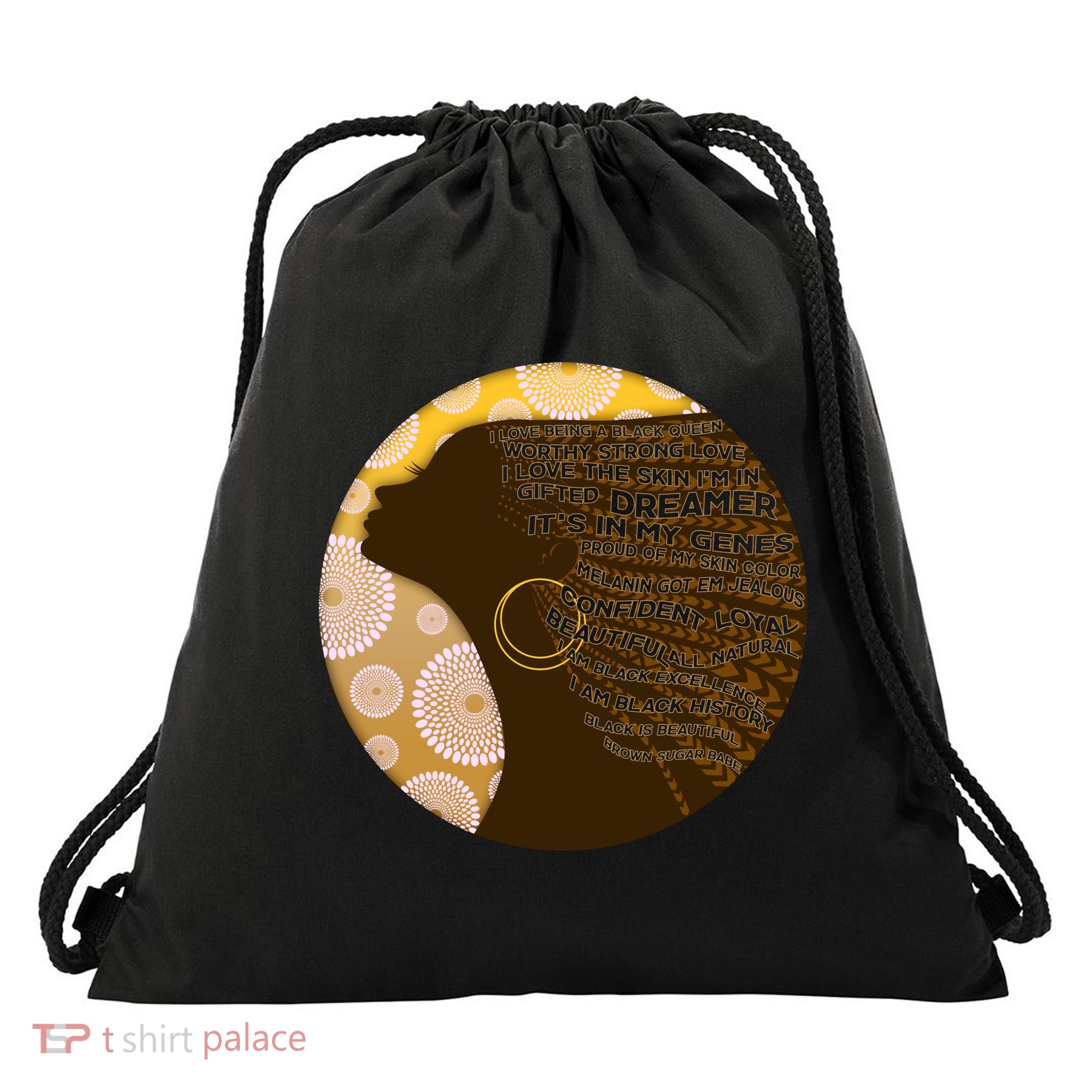 Black History Woman Inspiring Words Of Art Drawstring Bag