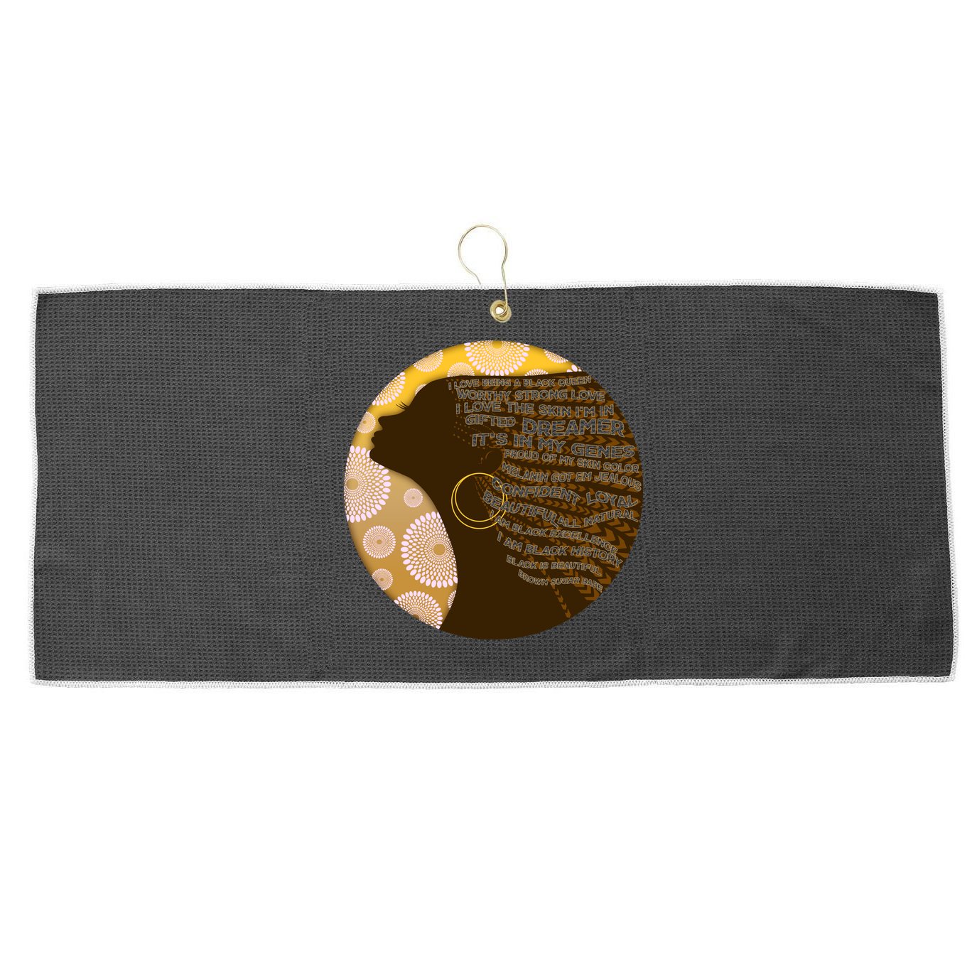 Black History Woman Inspiring Words Of Art Large Microfiber Waffle Golf Towel