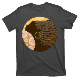 Black History Woman Inspiring Words Of Art T-Shirt