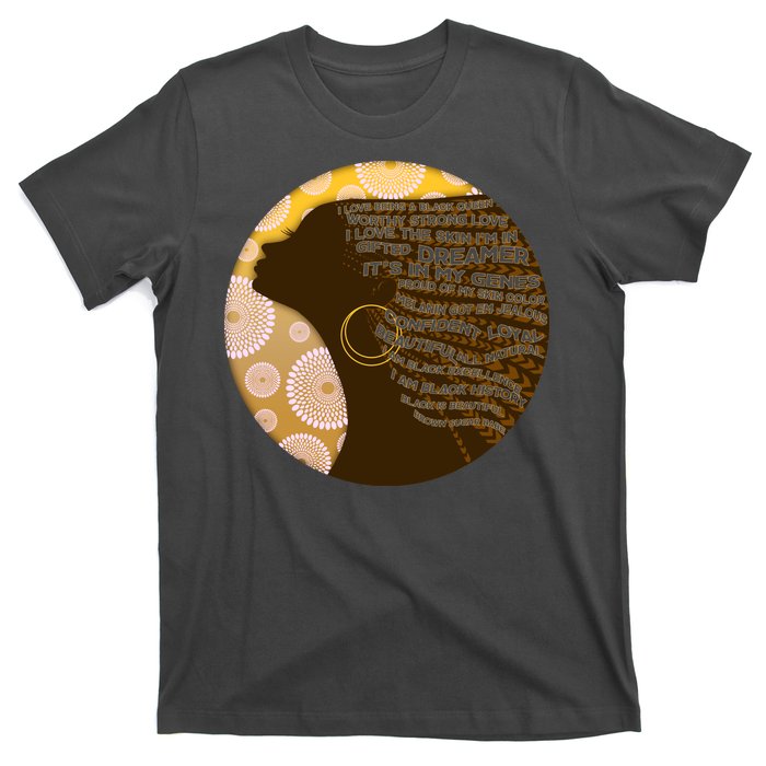 Black History Woman Inspiring Words Of Art T-Shirt