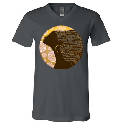 Black History Woman Inspiring Words Of Art V-Neck T-Shirt