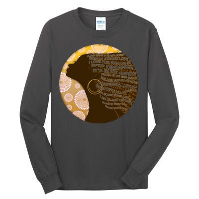 Black History Woman Inspiring Words Of Art Tall Long Sleeve T-Shirt