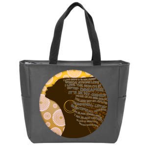 Black History Woman Inspiring Words Of Art Zip Tote Bag