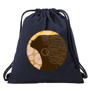 Black History Woman Inspiring Words Of Art Drawstring Bag