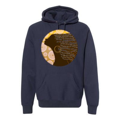 Black History Woman Inspiring Words Of Art Premium Hoodie