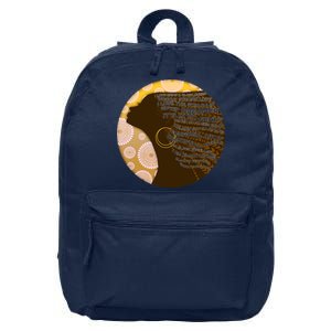 Black History Woman Inspiring Words Of Art 16 in Basic Backpack