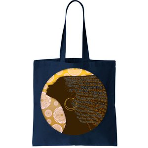 Black History Woman Inspiring Words Of Art Tote Bag