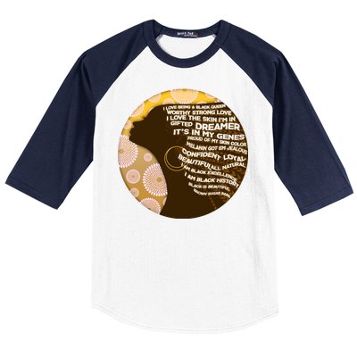 Black History Woman Inspiring Words Of Art Baseball Sleeve Shirt