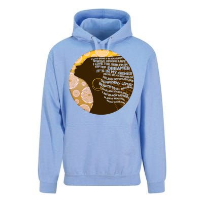 Black History Woman Inspiring Words Of Art Unisex Surf Hoodie