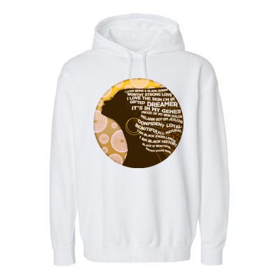 Black History Woman Inspiring Words Of Art Garment-Dyed Fleece Hoodie