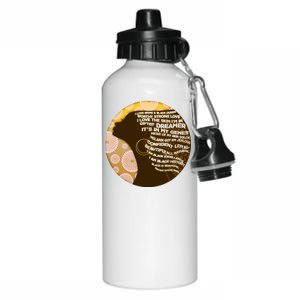 Black History Woman Inspiring Words Of Art Aluminum Water Bottle