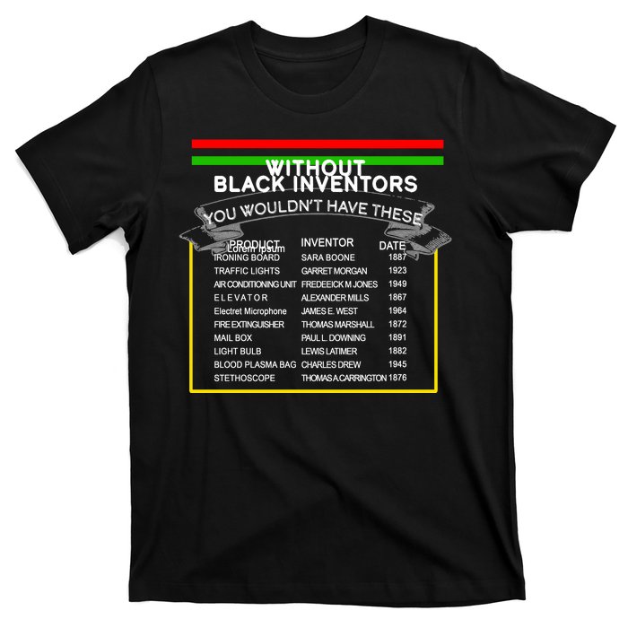 Black Inventors Black History Month T-Shirt