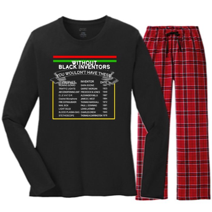 Black Inventors Black History Month Women's Long Sleeve Flannel Pajama Set 