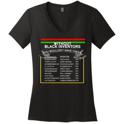 Black Inventors Black History Month Women's V-Neck T-Shirt