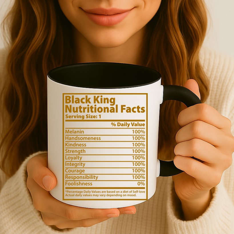 Black King Nutritional Facts Mug