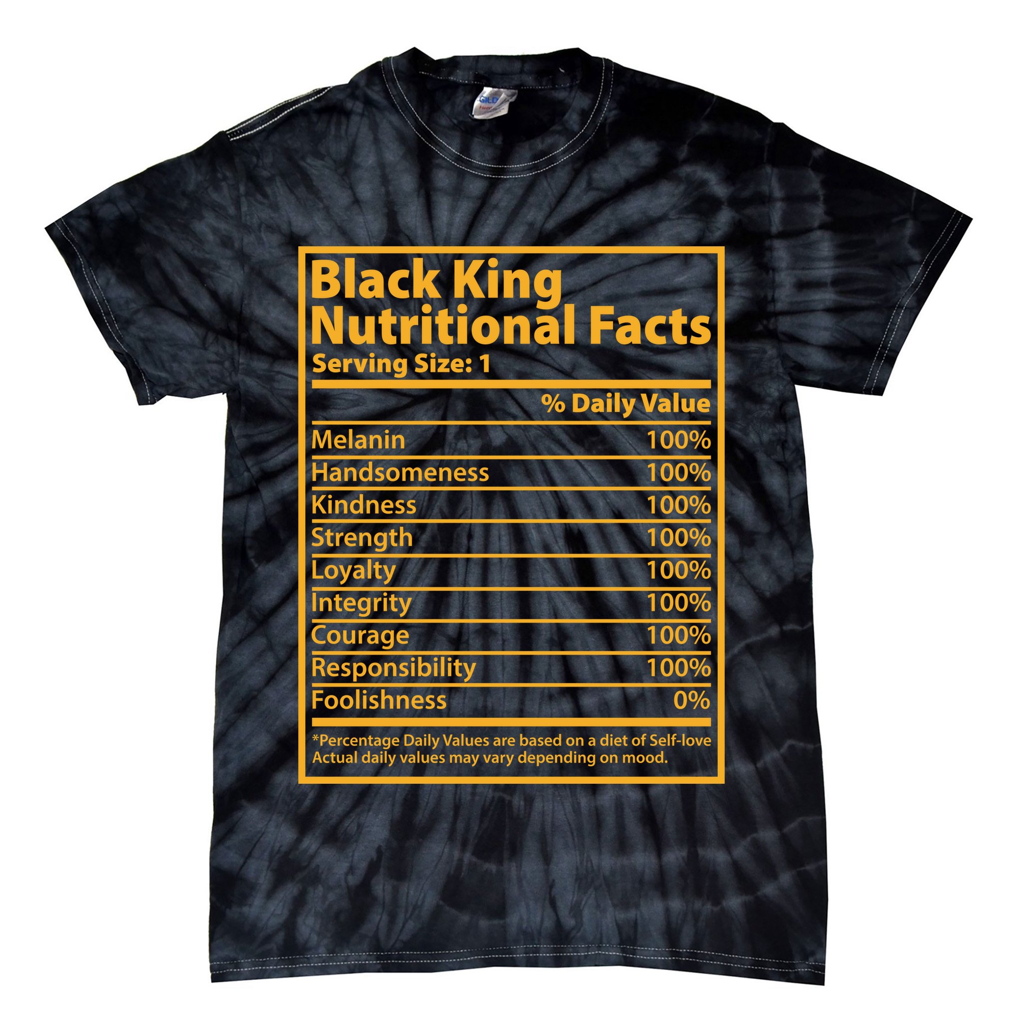 Black King Nutritional Facts Tie-Dye T-Shirt