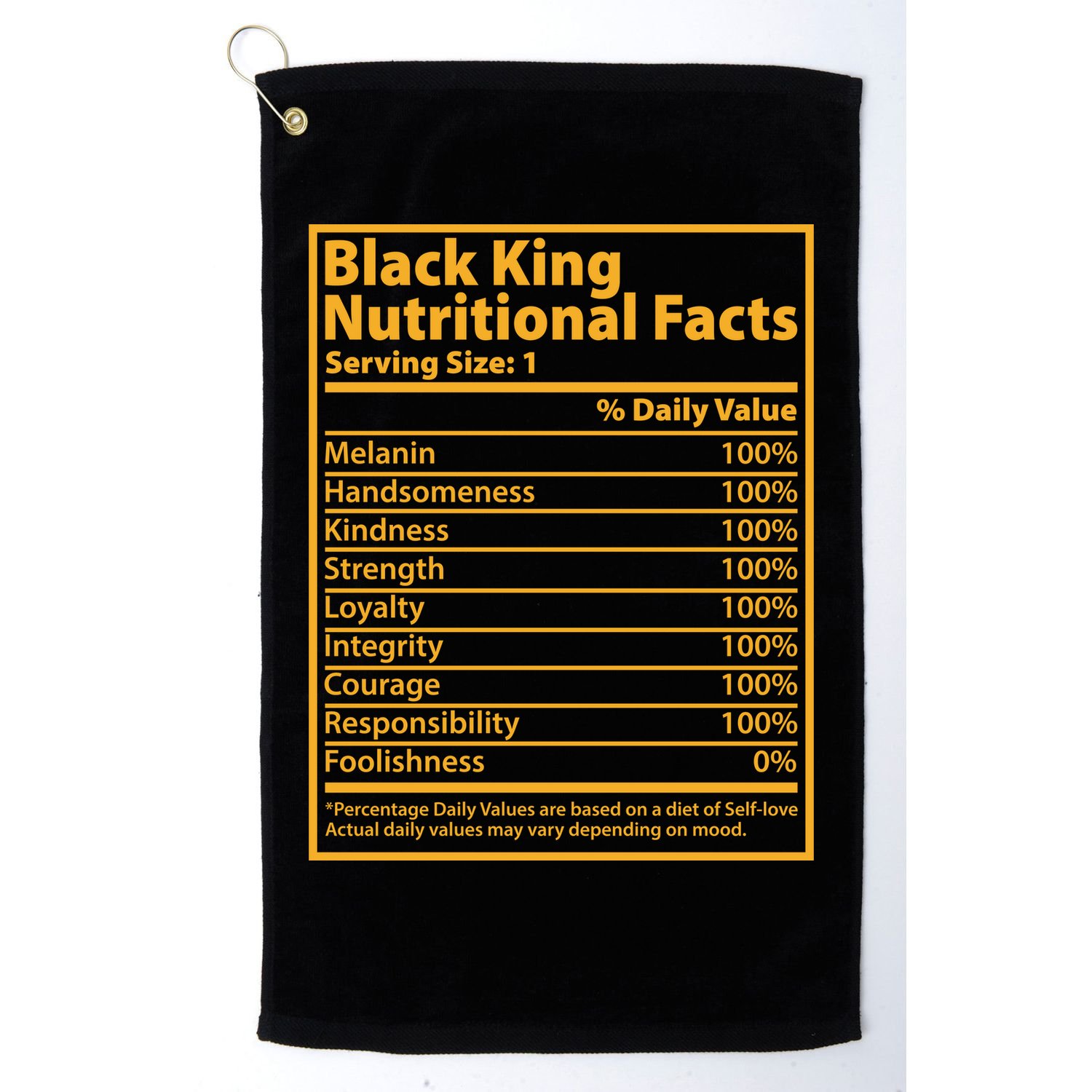 Black King Nutritional Facts Golf Towel