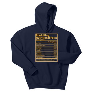 Black King Nutritional Facts Kids Hoodie