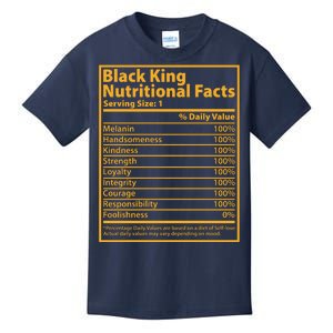 Black King Nutritional Facts Kids T-Shirt