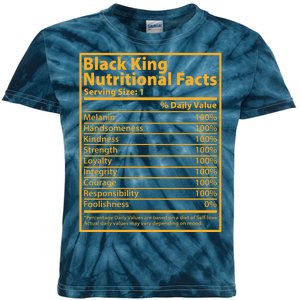 Black King Nutritional Facts Kids Tie-Dye T-Shirt