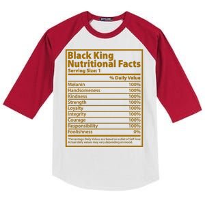 Black King Nutritional Facts Kids Colorblock Raglan Jersey