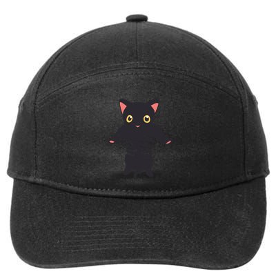 Black Kitty Being Held 7-Panel Snapback Hat