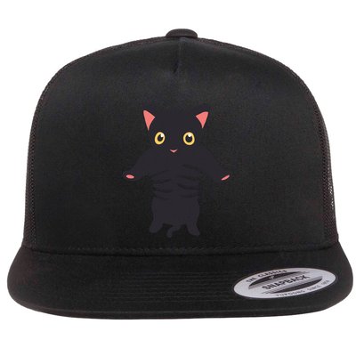 Black Kitty Being Held Flatbill Hat