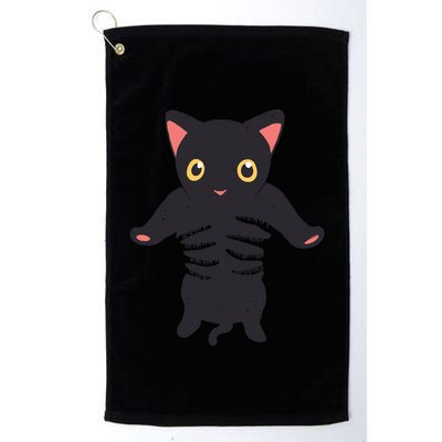 Black Kitty Being Held Golf Towel