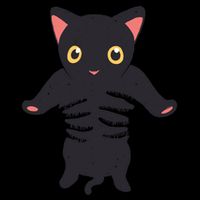 Black Kitty Being Held Cropped Pullover Crew
