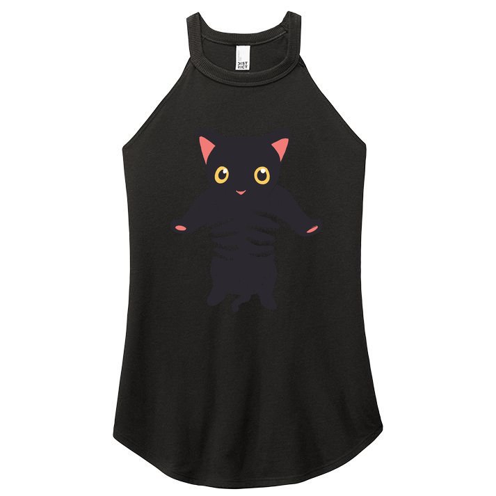 Black Kitty Being Held Women's Perfect Tri Rocker Tank