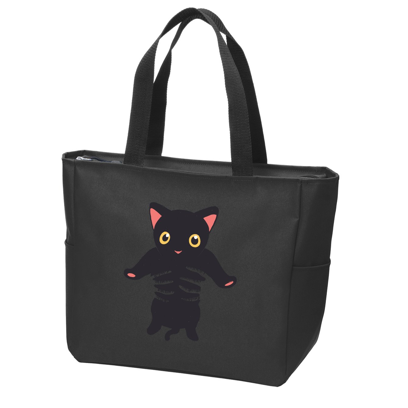 Black Kitty Being Held Zip Tote Bag