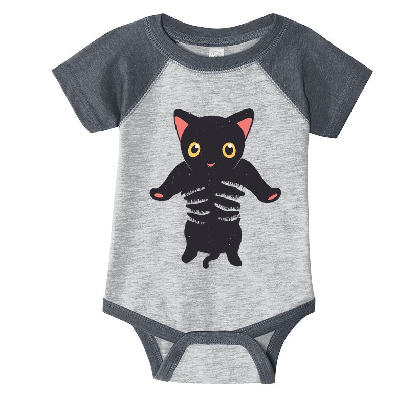 Black Kitty Being Held Infant Baby Jersey Bodysuit