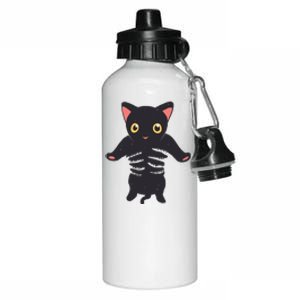 Black Kitty Being Held Aluminum Water Bottle 