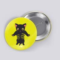 Black Kitty Being Held Button