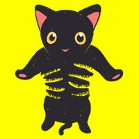 Black Kitty Being Held Button