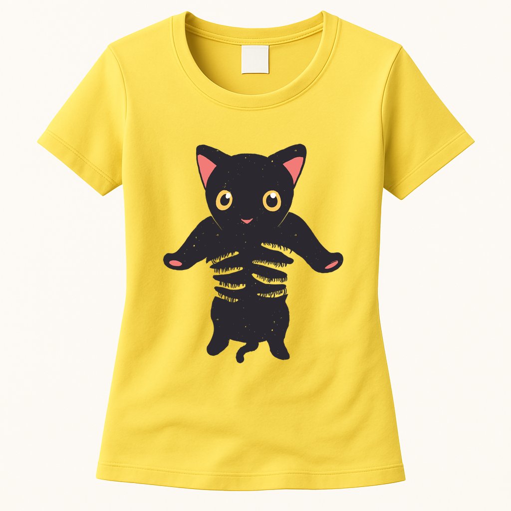 Black Kitty Being Held Womens T-Shirt